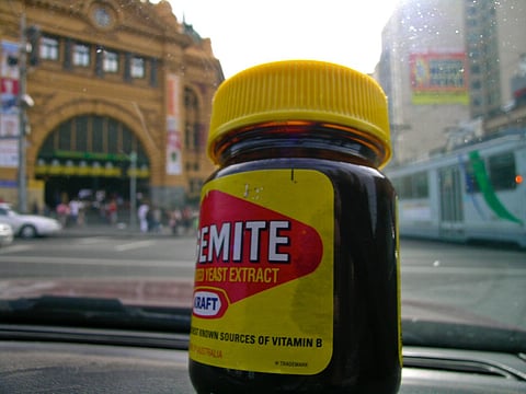 Two Aussie icons, Vegemite and  Flinders Street Station
