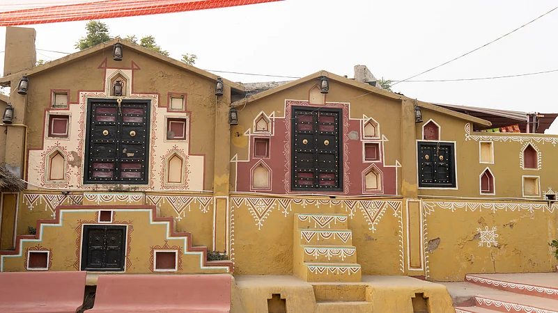 Indian village look and ambience at Chokhi Dhani Jaipur