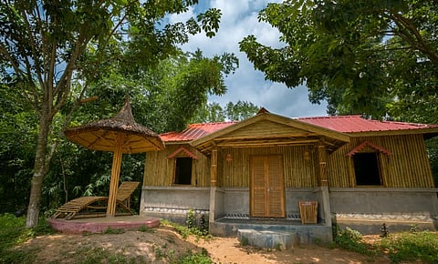 The bamboo tourist resort at Baansgaon, Tripura