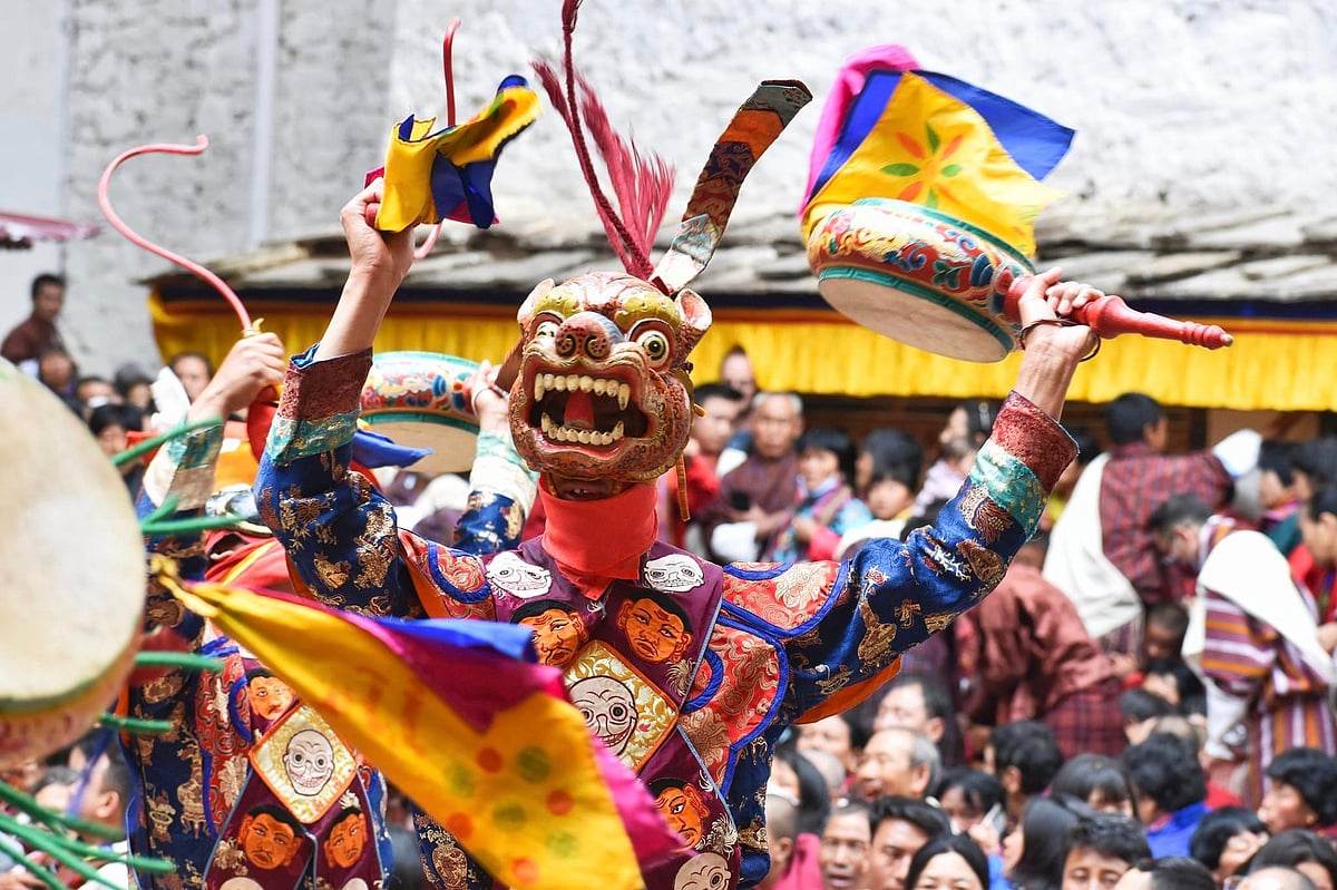 Masked character at the Paro Tshechu