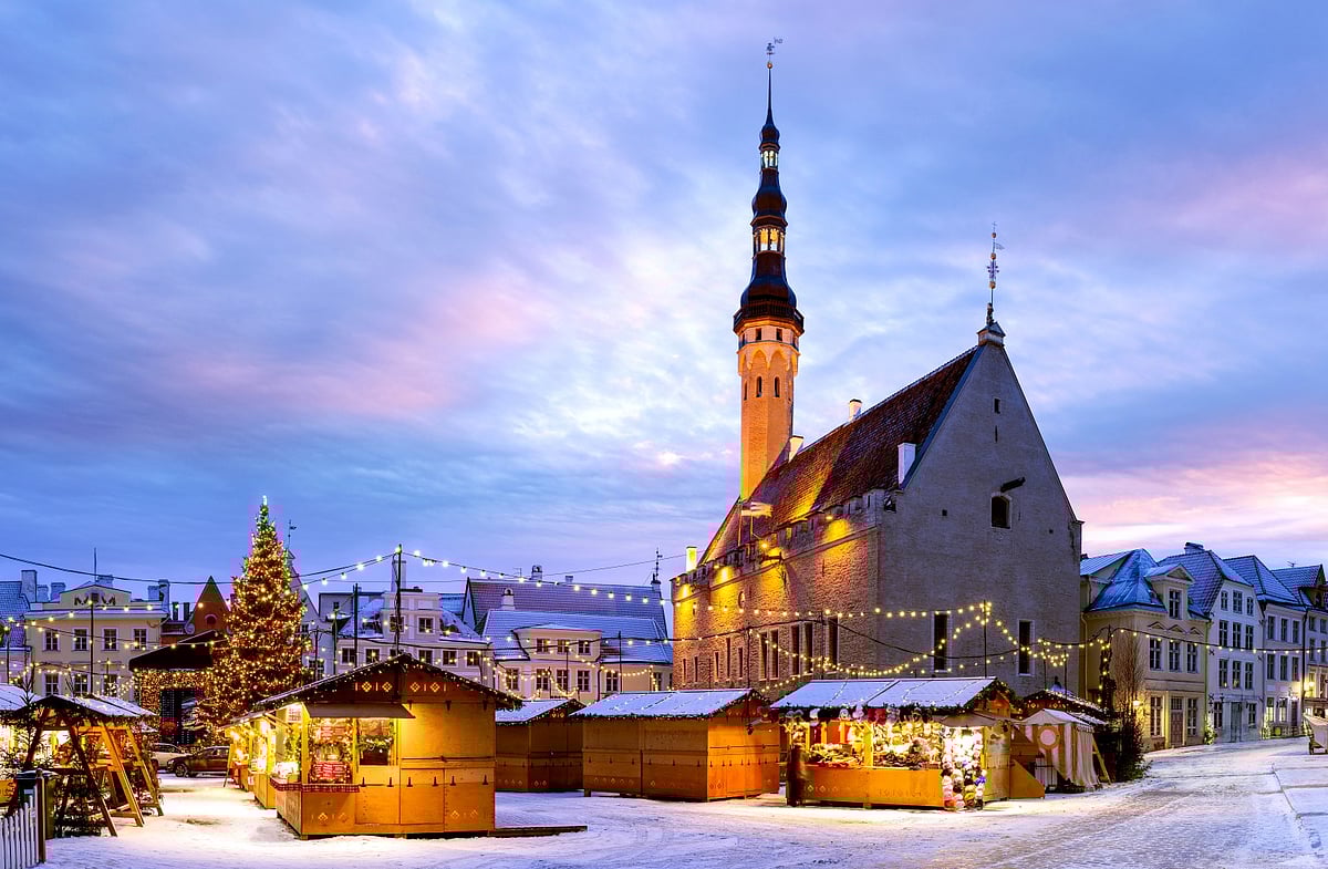 Estonia’s biggest Christmas tree has been set up in front of the town hall each year since 1441