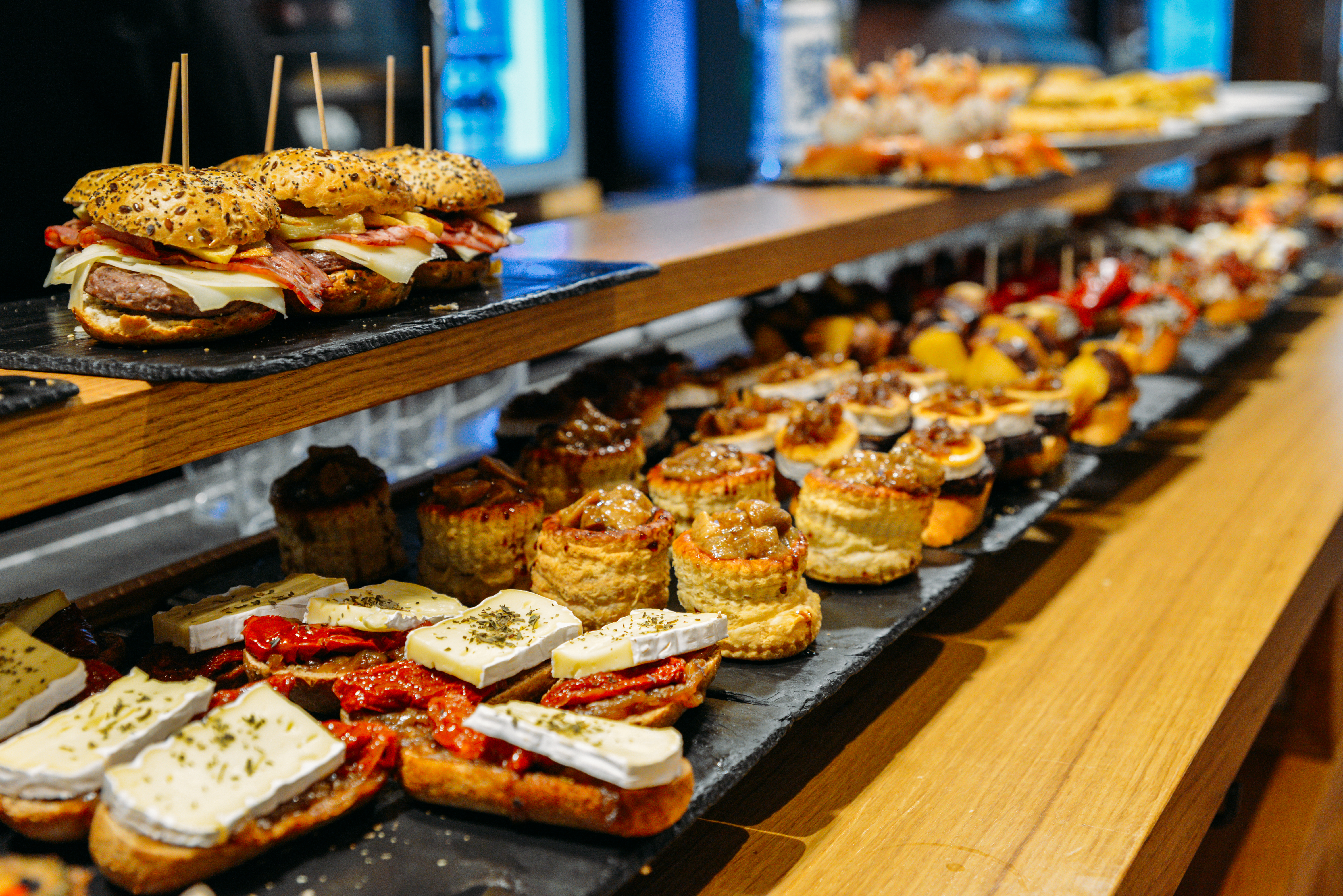Spanish tapas called pintxo in San Sebastian