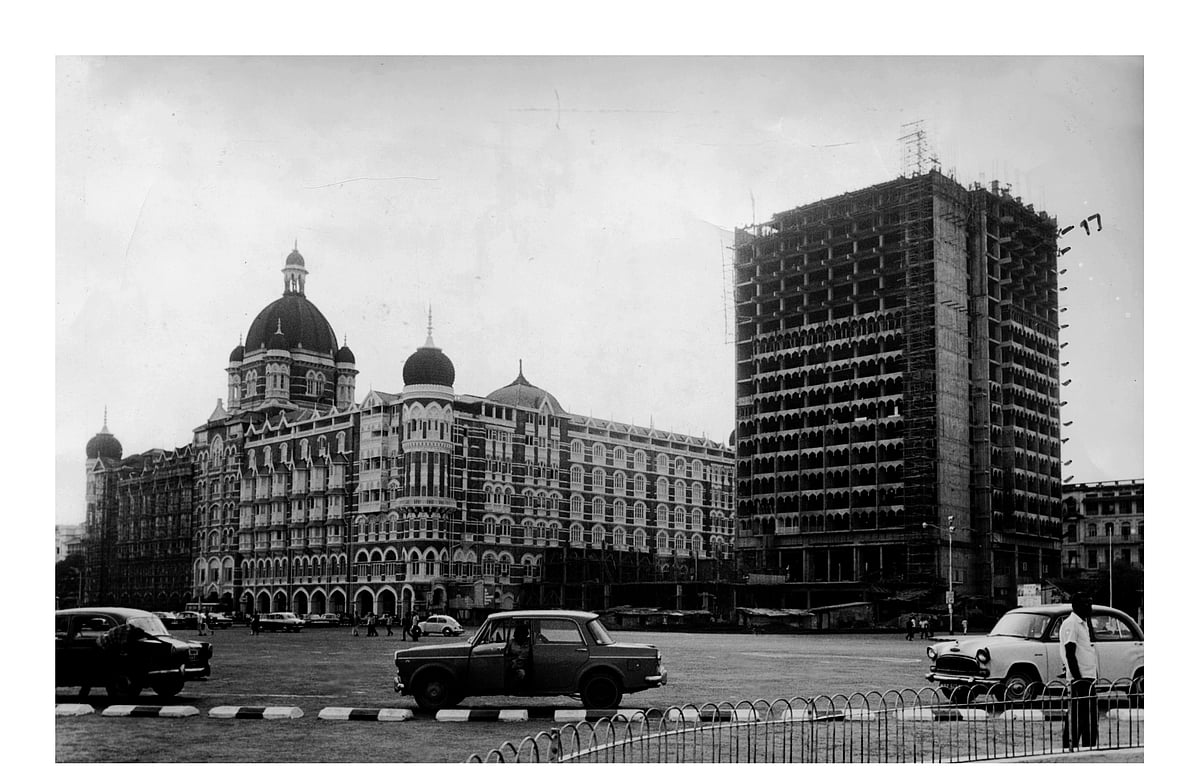 The tower under construction