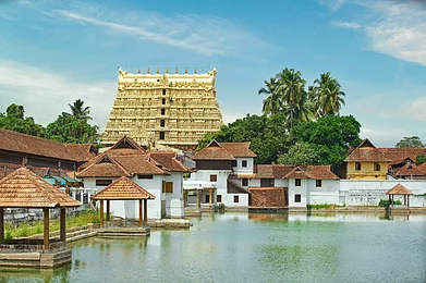 Adwaith on Shutterstock : Sree Padmanabhaswamy Temple in Thiruvananthapuram is one of the 108 Divya Desams in India