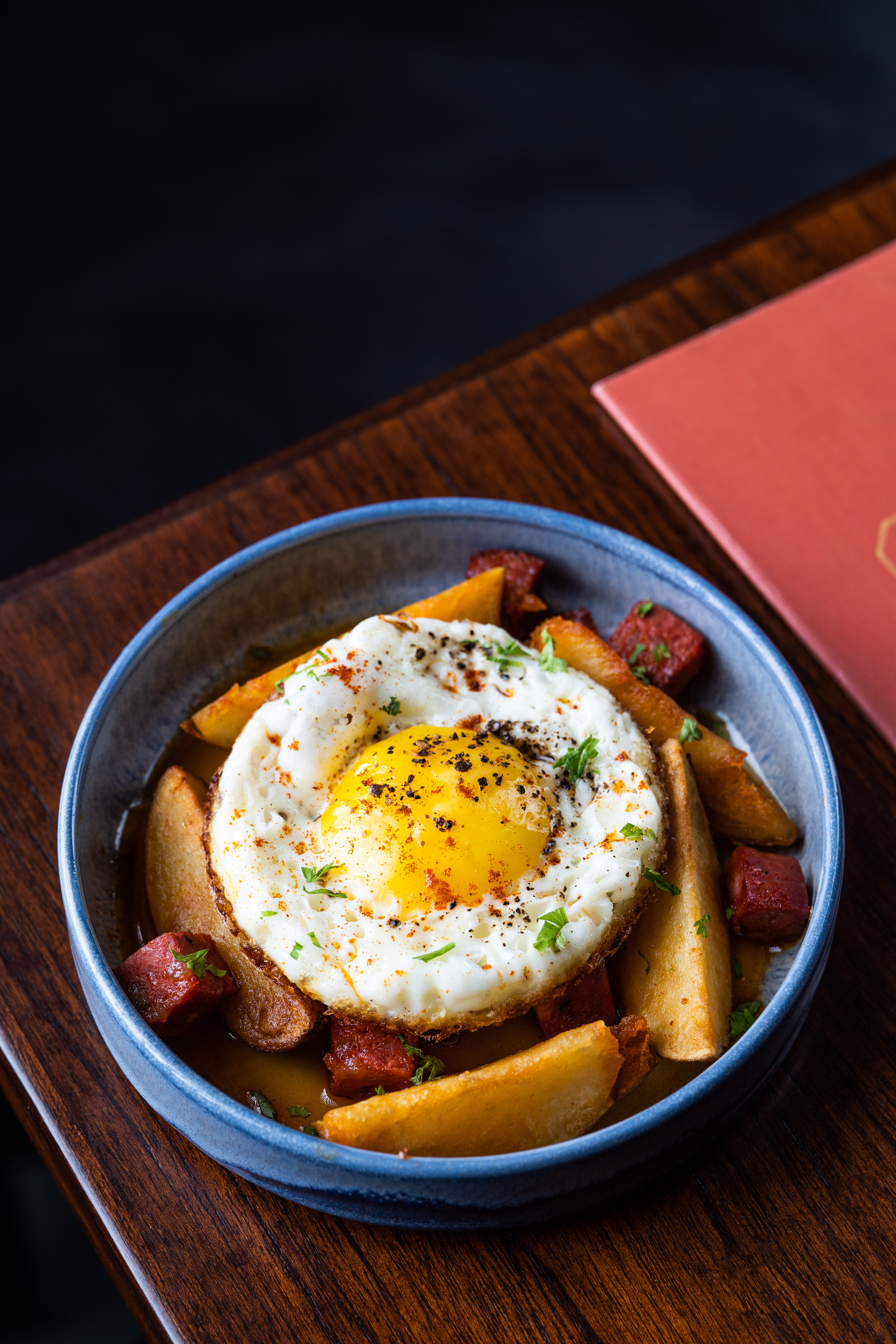 Heuvos Rotos with Spanish Chorizo at Isabella's