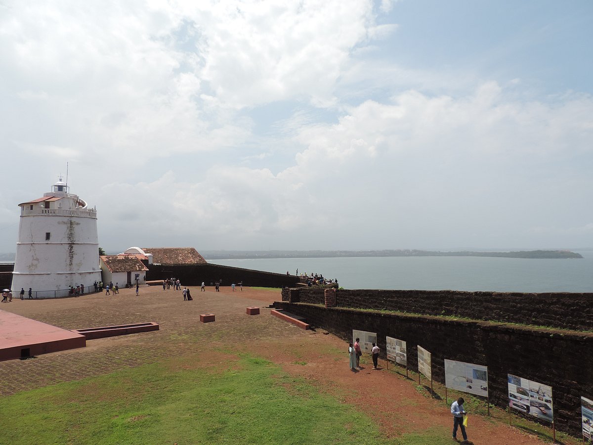 The ocean vista at Aguada Fort is at the confluence of the Mandovi river and Arabian Sea