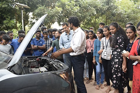 Sushil with his e-car