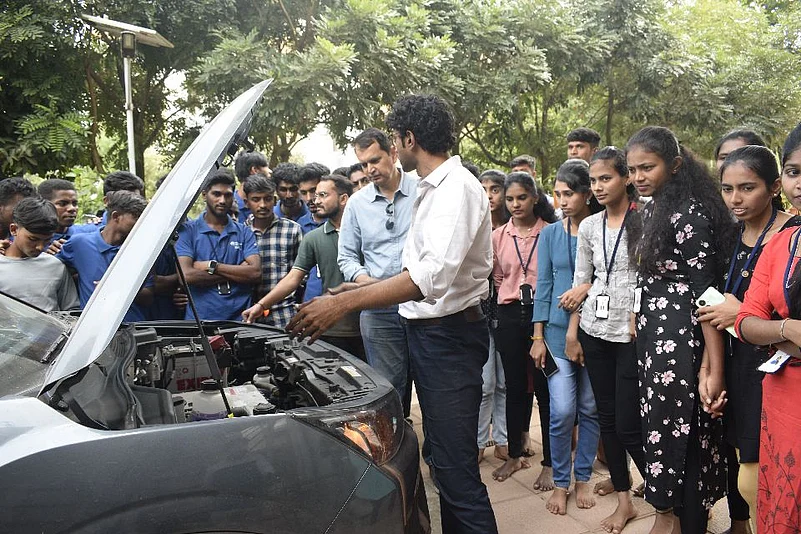 Sushil with his e-car