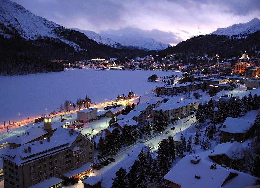 Wikimedia Commons : Saint Moritz in Switzerland is a popular destination for honeymooners