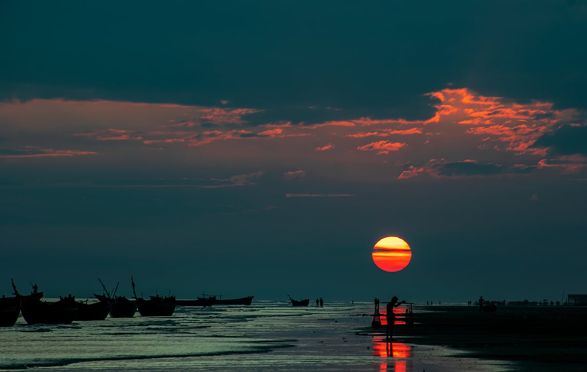 Sunset over the beach