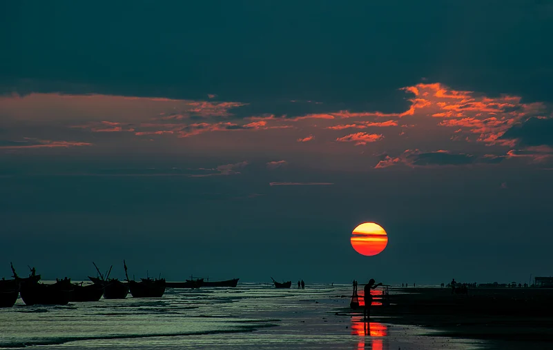 Sunset over the beach