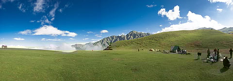 Bedni Bugyal, an alpine meadow, is a perfect camping site for trekkers