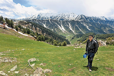 Climbing a pass in the Pir Panjal range in South Kashmir
