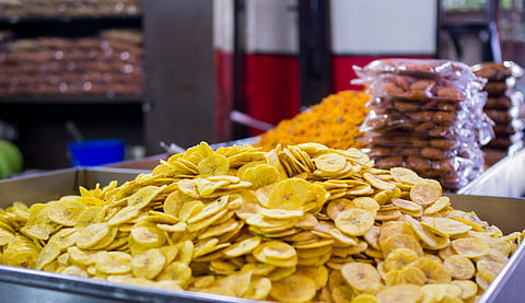 Banana chips and jackfruit chips are popularly available at every shop around the corner