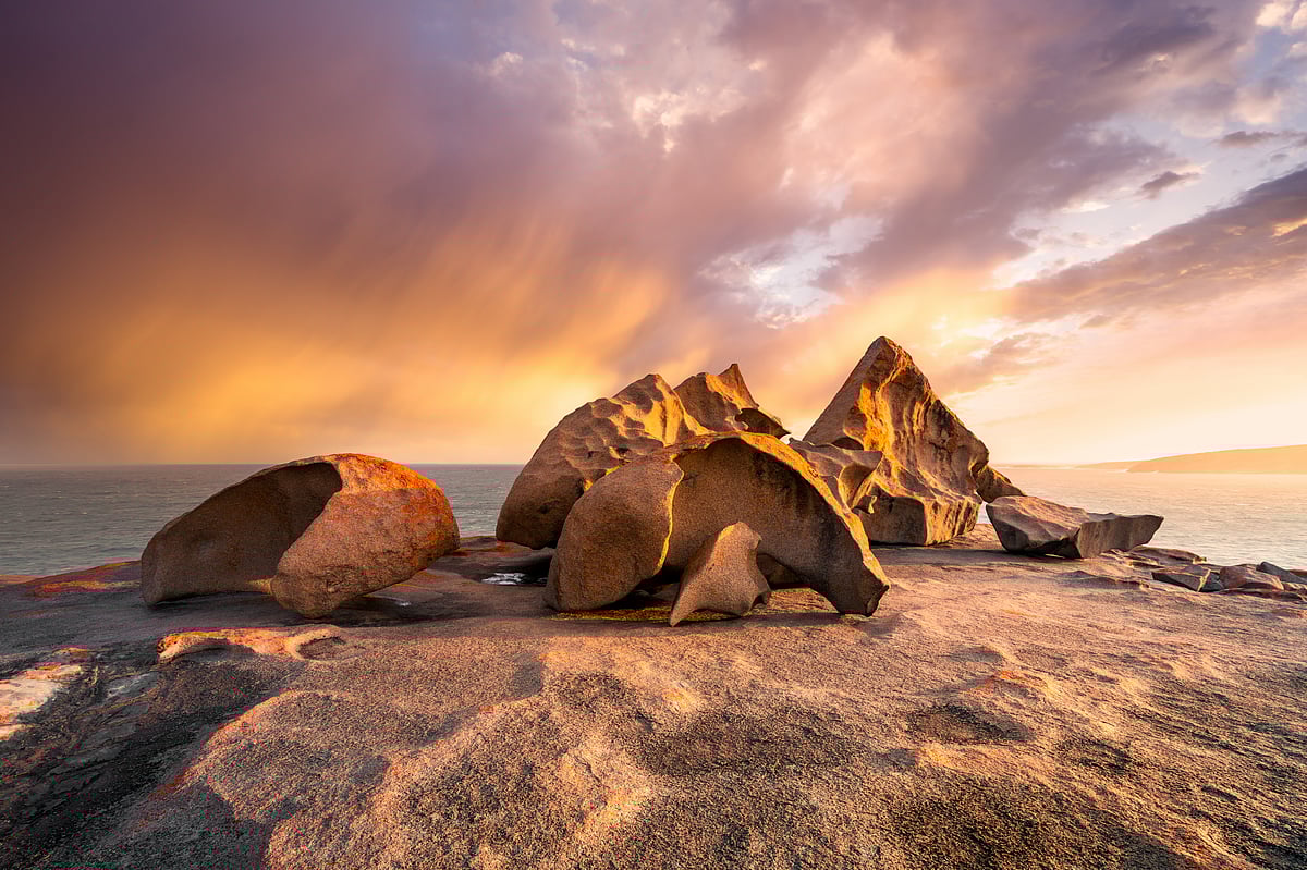 The Remarkable Rocks are stunning granite formations shaped by wind and sea,