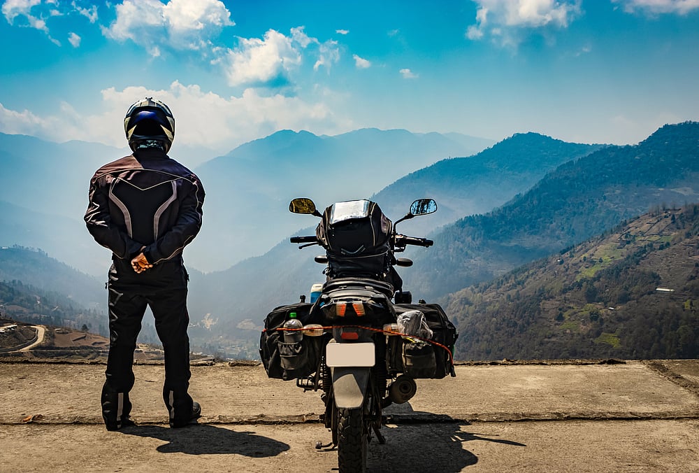 Shutterstock : A biker in Bomdila, Arunachal Pradesh