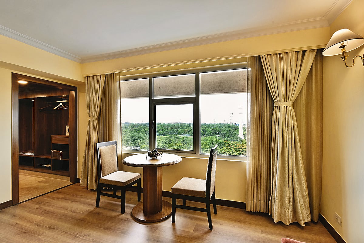 The hotel boasts 
 stylishly contemporary spaces 