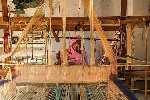 A weaver in Chanderi, Madhya Pradesh