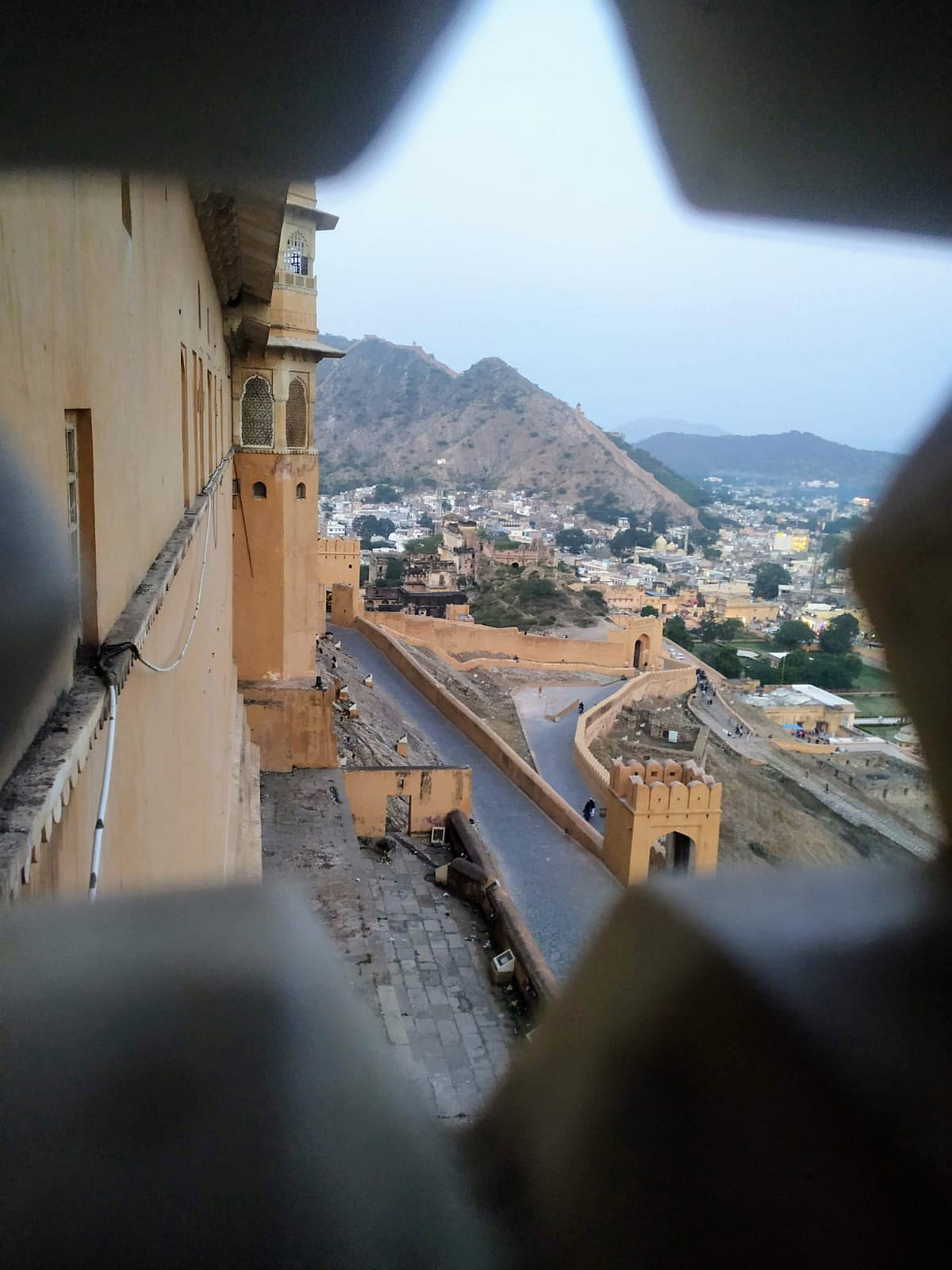 A birds eye view of Amer Fort precincts