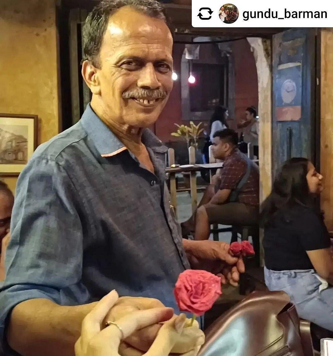 The barman Gundu is popular at Josephs Bar and draws a lot of crowd