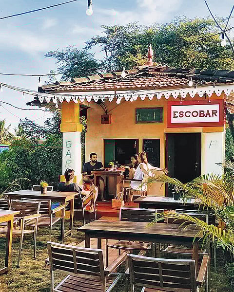 The outdoor bar at Escobar
