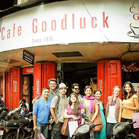 A group on a food walk at Cafe Goodluck