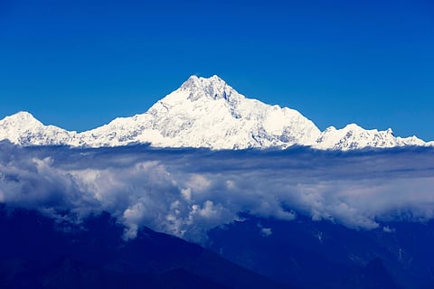 Mt Kangchenjunga seen from the Pangolakha Wildlife Sanctuary, Sikkim