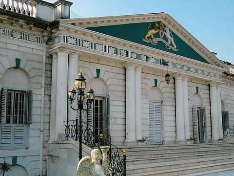 The Cossimbazar Rajbari is located near the historical town of Murshidabad