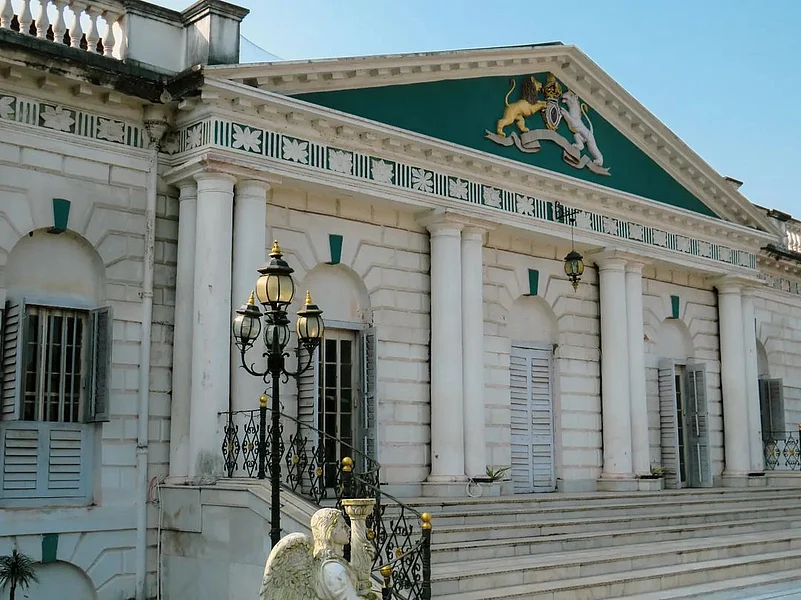 The Cossimbazar Rajbari is located near the historical town of Murshidabad
