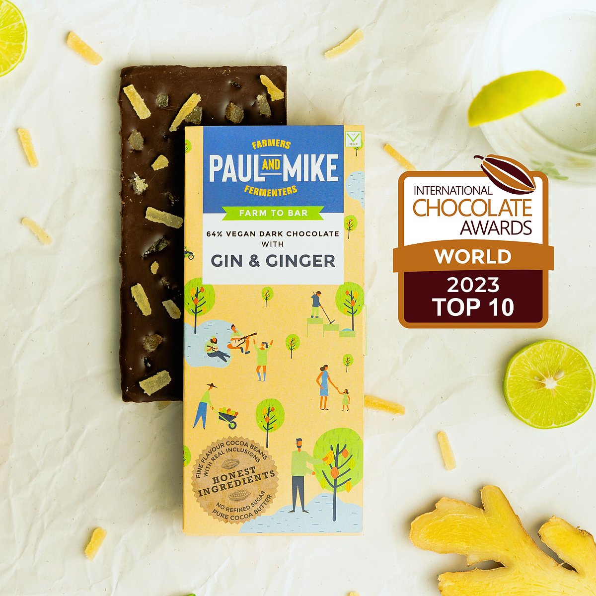Gin and Ginger dark chocolate secured the remarkable 9th position