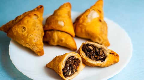 Mushroom Samosas are very popular here