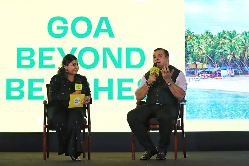 A session conducted by Nabiha Tasnim, Project Manager, Outlook Responsible Tourism, with Rohan Khaunte, Minister for Tourism, IT, E&C and Printing and Stationary,Government of Goa, on the topic, “Goa Beyond Beaches.”