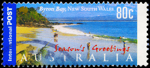 A Stamp printed in Australia shows the Byron Bay