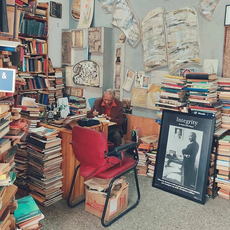 Murthy photographed inside Select Bookshop
