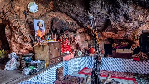 Setup inside the cave