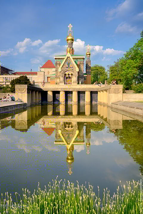 Mathildenhöhe Darmstadt is situated on a hill above the City of Darmstadt in the State of Hesse