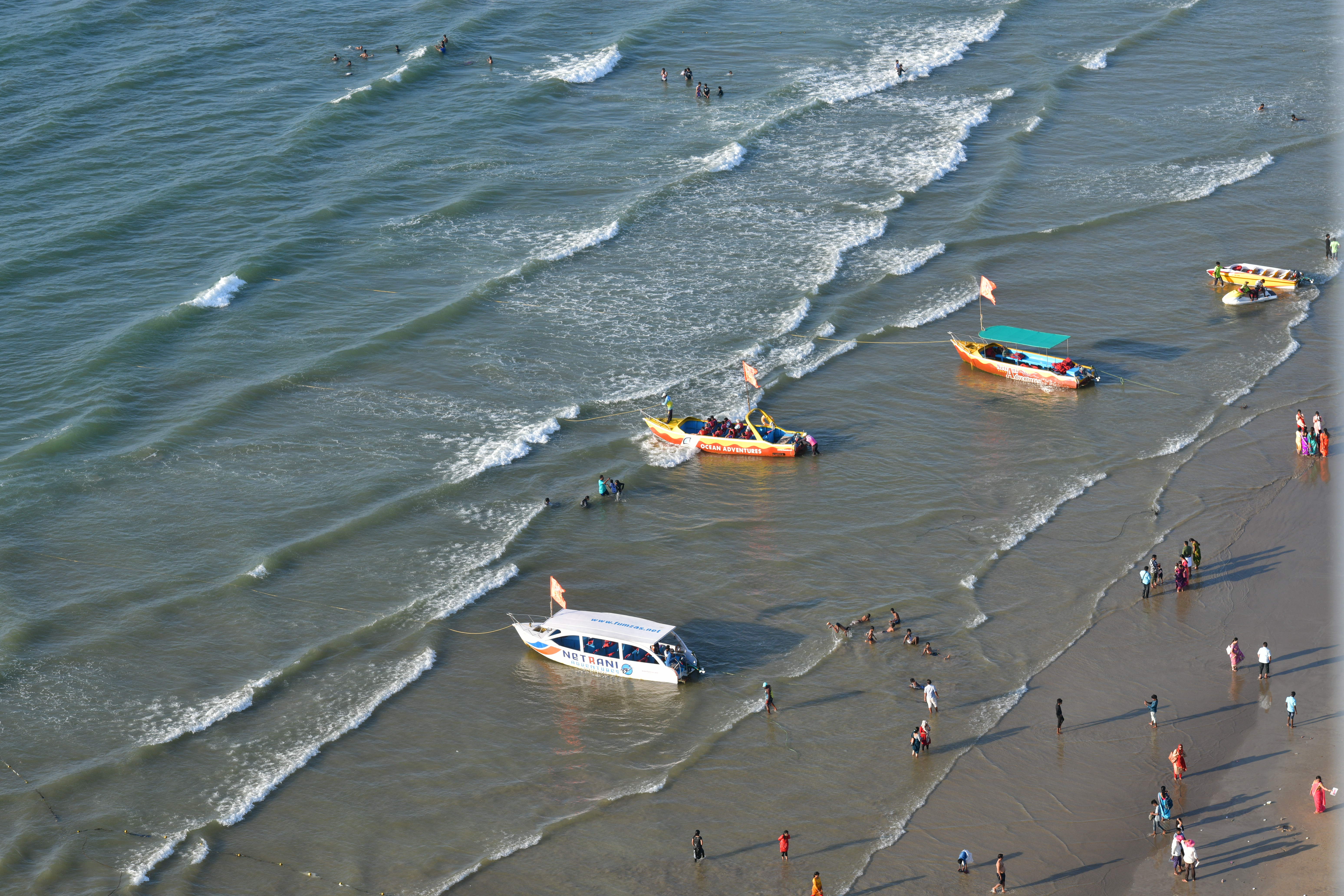 An aerial view of the Murudeshwara beach