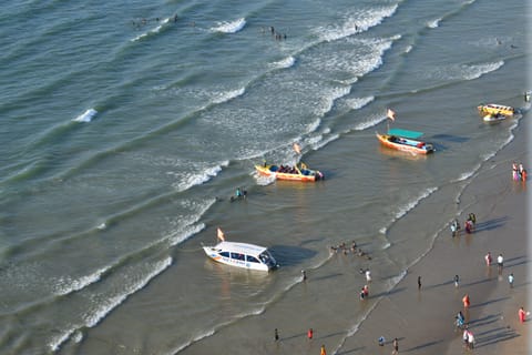 An aerial view of the Murudeshwara beach
