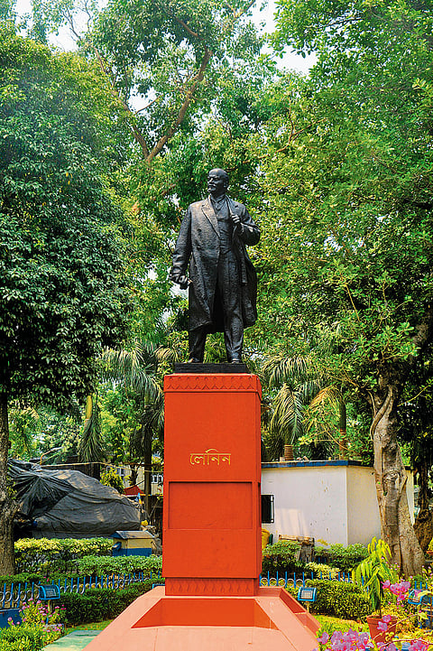 A statue of Lenin in Dharmatala