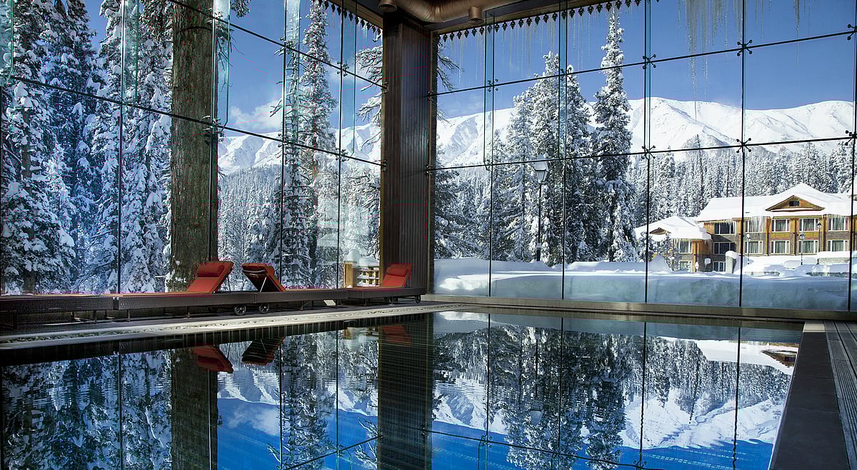An indoor heated pool offers tranquil swims