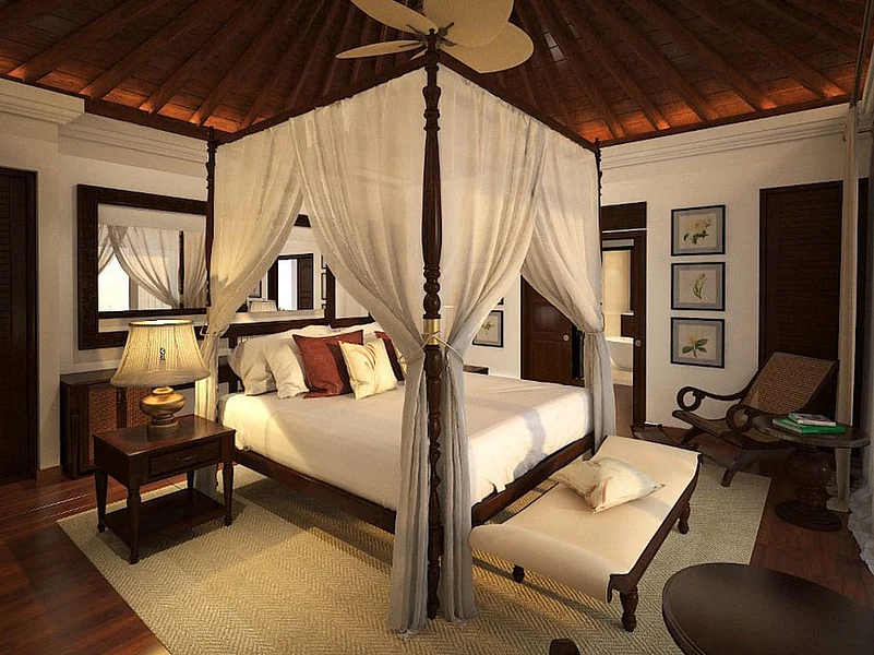 The resort offers spacious and elegant huts