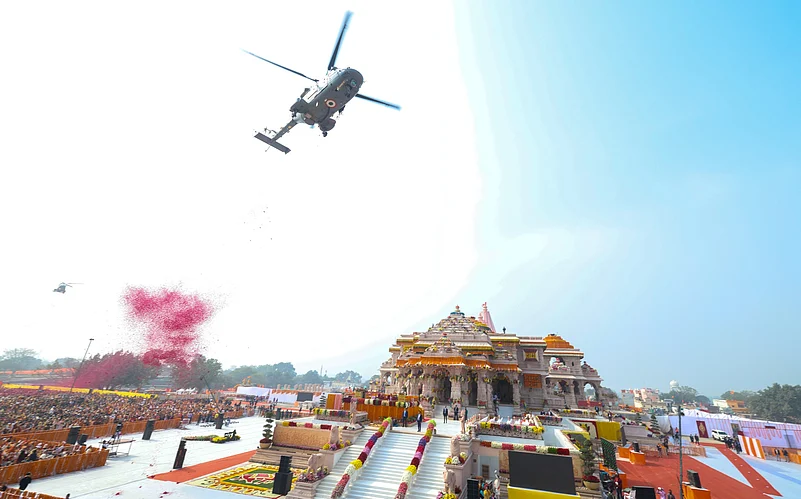 A shot of the Ram Mandir on the day of consecration