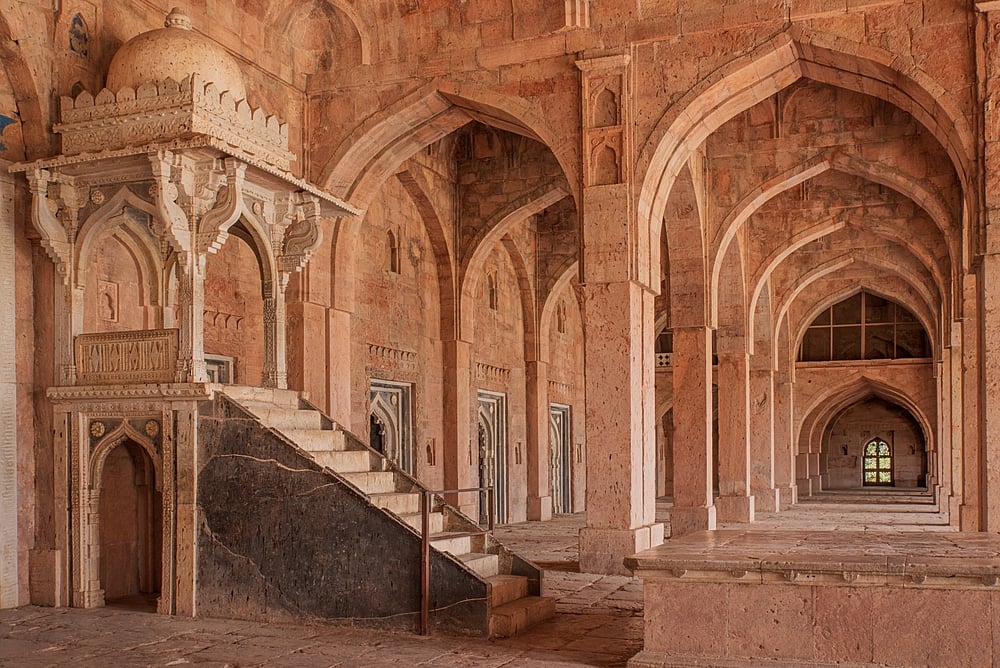 Interior of Jami Masjid in Mandu, Madhya Pradesh