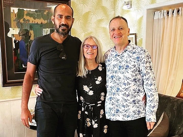 Samrat Som (on left) with his friends