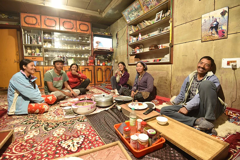 Host family at Palmo Homestay, Padum