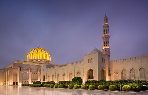 The Sultan Qaboos Grand Mosque in Muscat, Oman