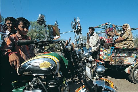 The flamboyant vehicles, called chakda, seem native to Saurashtra