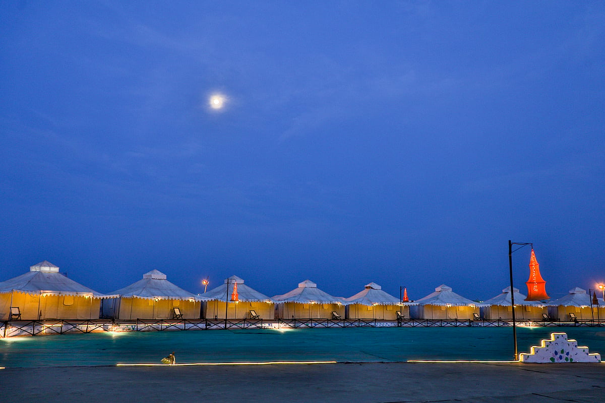 The Tent City houses 450 tents of different categories