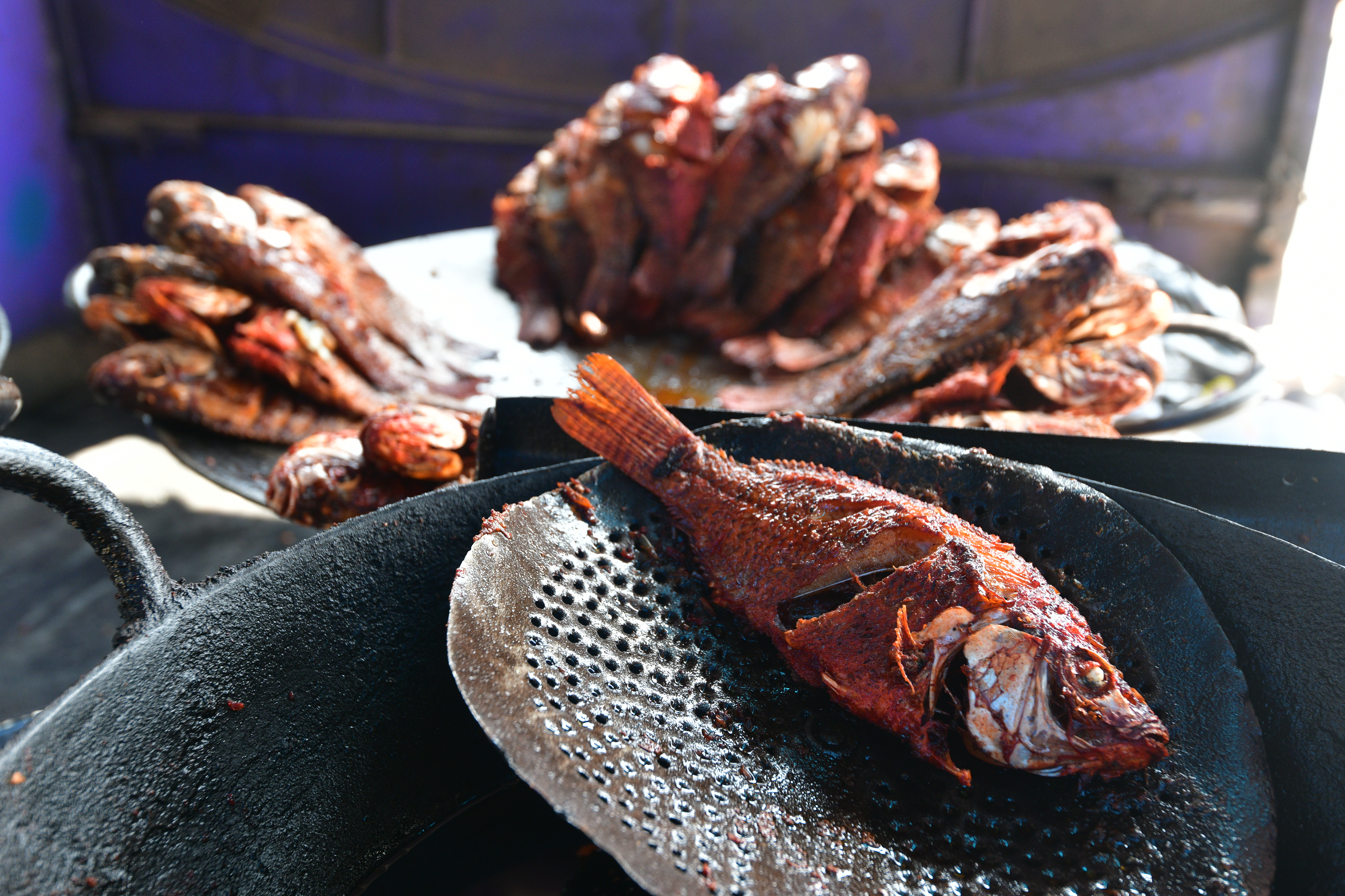 Delicious fish fries sampled on the journey