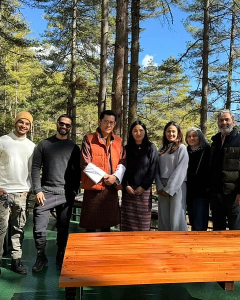 The Kapoors and Rajputs posed with Bhutan's Royal Family